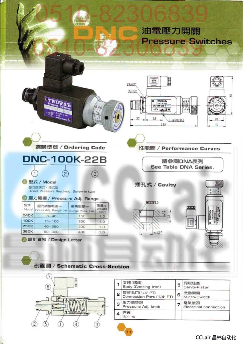  DNC-040K-06I  DNC-100K-06I  TWOWAY 油電壓力開關(guān)