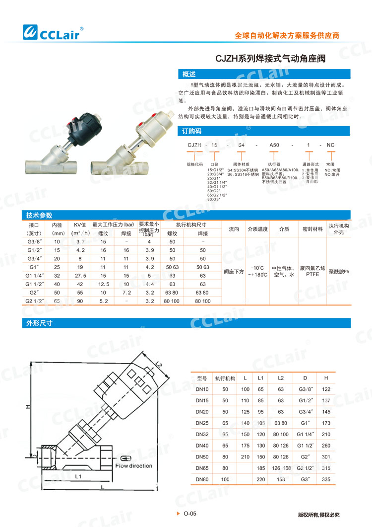 CJZH系列焊接式氣動(dòng)角座閥