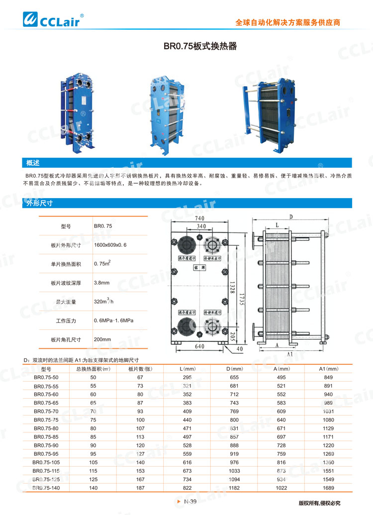 BR0 75板式換熱器