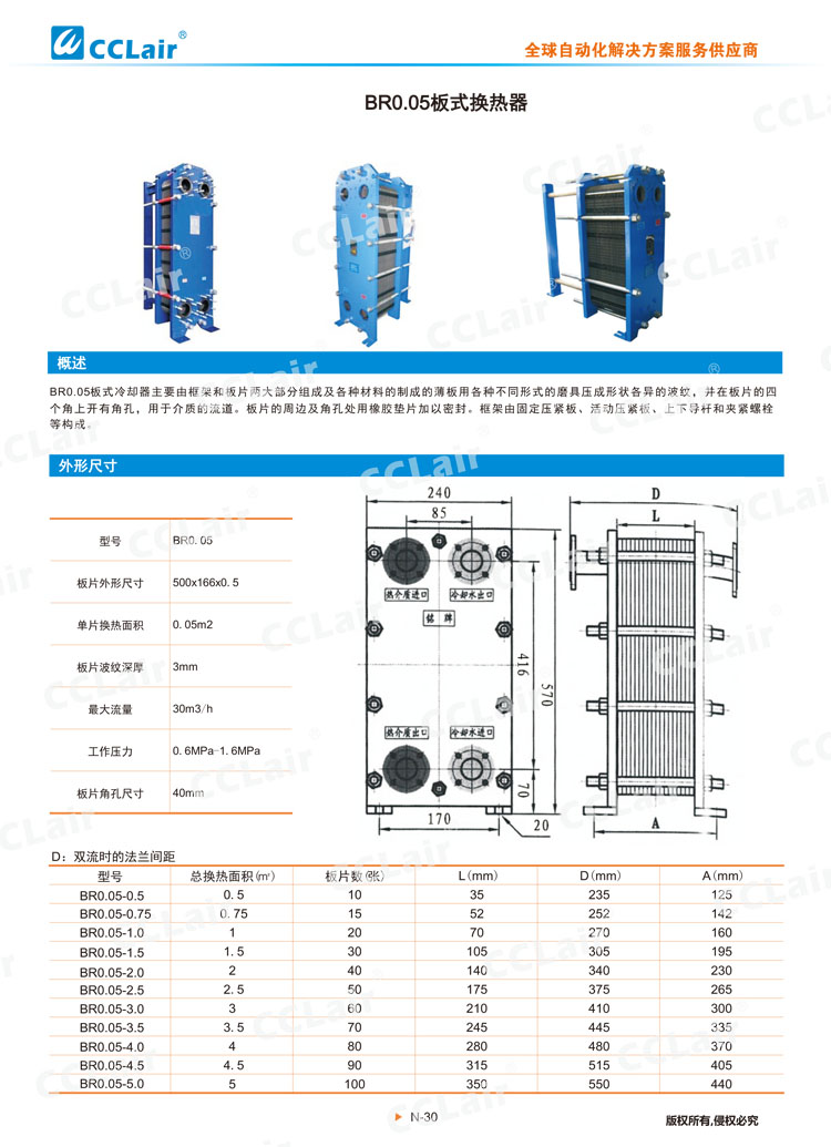 BR0 05板式換熱器