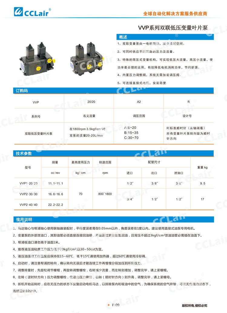 VVP系列雙聯(lián)低壓變量葉片泵-1